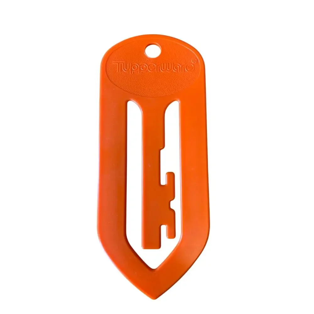 Vtg Tupperware JUMBO Paperclip Bookmark Coupon Holder Cookbook Orange #1454-7